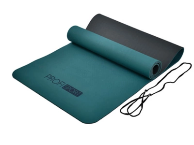 Коврик для фітнеса 6мм двокольоровий 183-61см фіолетово-чорний