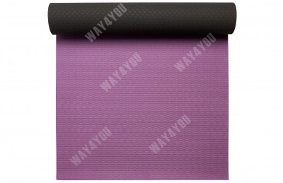 Йогамат TPE + TC 6мм двошаровий чорний / фіолетовий